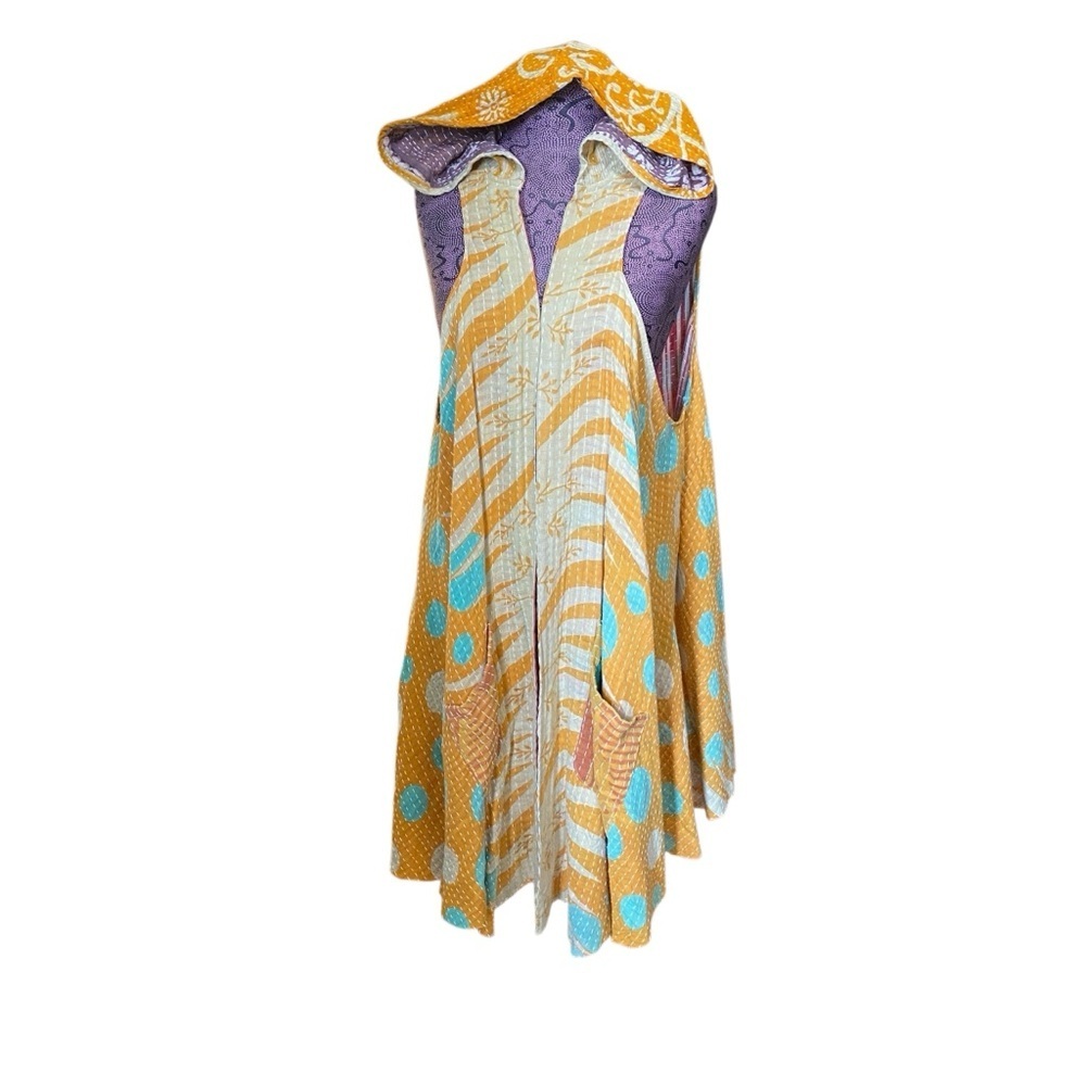 Kantha Bae OOAK Reversible Vest Hoodie